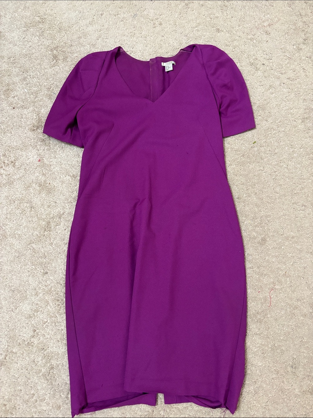 H&M Magenta V‑Neck Midi Sheath Dress